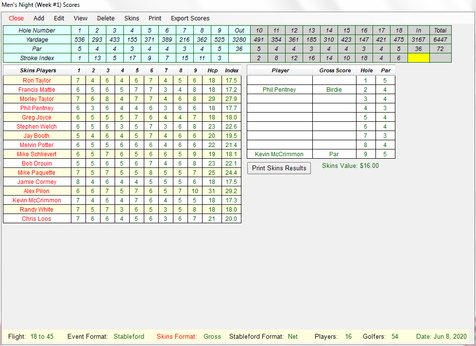Display Skins Results